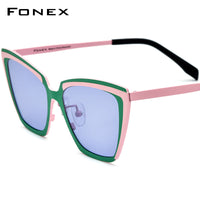 FONEX Titanium Women Cat Eye Polarized Sunglasses F85809T