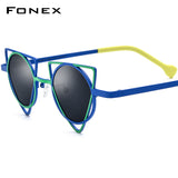 FONEX Titanium Sunglasses Men Polygon Polarized F85859T