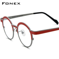 FONEX Pure Titanium Glasses Frame Women Round Eyeglasses F85832