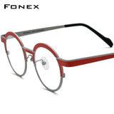 FONEX Pure Titanium Glasses Frame Women Round Eyeglasses F85832