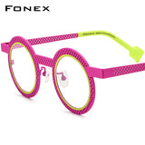 FONEX Titanium Glasses Frame Women Round Eyeglasses F85821