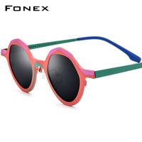 FONEX Titanium Men Small Polygon Polarized Sunglasses F85803T