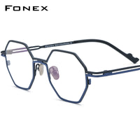 FONEX Pure Titanium Glasses Frame Men Polygon Eyeglasses F85767