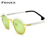 FONEX Pure Titanium Women Cat Eye Polarized Sunglasses F85828T