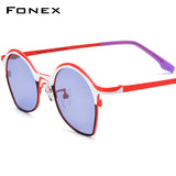 FONEX Titanium Sunglasses Women Polygon Polarized F85847T