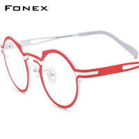 FONEX Pure Titanium Glasses Frame Women Round Eyeglasses F85835