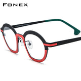 FONEX Pure Titanium Glasses Frame Women Cat Eye Eyeglasses F85828