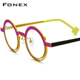 FONEX Pure Titanium Glasses Frame Women Round Eyeglasses F85822