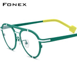 FONEX Pure Titanium Glasses Frame Women Cat Eye Eyeglasses F85841