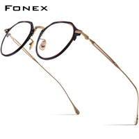 FONEX Titanium Glasses Frame Men Square Eyeglasses E-061