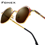 FONEX Titanium Women Cat Eye Polarized Sunglasses 85937T
