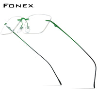 FONEX B Titanium Glasses Frame Men Brand Rimless Eyeglasses F85870