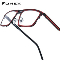 FONEX Pure Titanium Glasses Frame Men Square Eyeglasses 85925
