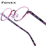 FONEX Acetate Titanium Glasses Frame Men Cat Eye Eyeglasses 85897