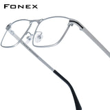 FONEX Titanium Glasses Frame MenSquare Eyeglasses 85928
