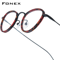 FONEX Acetate Titanium Glasses Frame Men Cat Eye Eyeglasses 85896