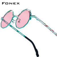 FONEX Men Titanium Polarized Sunglasses Polygon F85888T