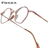 FONEX Pure Titanium Glasses Frame Women Oval Eyeglasses 85936