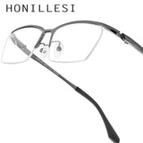 FONEX HONILLESI Titanium Glasses Frame Men Semi Rimless Eyeglasses 7306