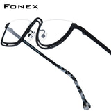 FONEX Pure Titanium Glasses Frame Women Round Eyeglasses 85898