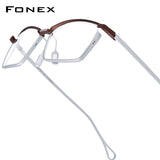 FONEX Titanium Glasses Frame Men Square Eyeglasses 85819