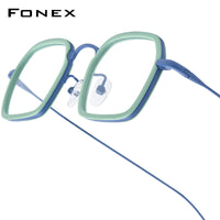 FONEX Acetate Titanium Glasses Frame Men Square Eyeglasses 85894