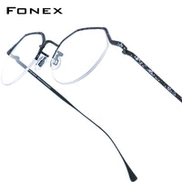 FONEX Pure Titanium Glasses Frame Women Polygon Eyeglasses 85866
