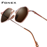 FONEX Titanium Women Cat Eye Polarized Sunglasses 85936T