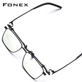 FONEX Titanium Glasses Frame Men Square Eyeglasses 401T