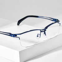 FONEX Titanium Glasses Frame Men Semi Rimless Square Eyeglasses F85770