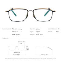FONEX Titanium Glasses Frame Men Square Eyeglasses 401T
