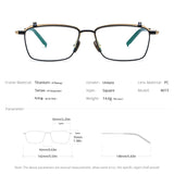 FONEX Titanium Glasses Frame Men Square Eyeglasses 401T