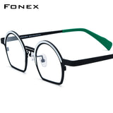 FONEX Pure Titanium Glasses Frame Women Round Eyeglasses F85840