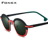 FONEX Pure Titanium Women Cat Eye Polarized Sunglasses F85828T