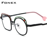 FONEX Titanium Glasses Frame Men Irregular Eyeglasses F85868