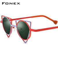 FONEX Titanium Sunglasses Men Polygon Polarized F85859T