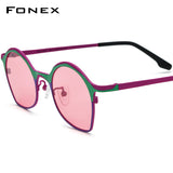 FONEX Titanium Sunglasses Women Polygon Polarized F85847T