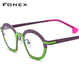 FONEX Pure Titanium Glasses Frame Women Cat Eye Eyeglasses F85828