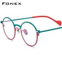 FONEX Titanium Glasses Frame Women Round Eyeglasses F85903