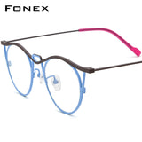 FONEX Pure Titanium Glasses Frame Women Cat Eye Eyeglasses F85846