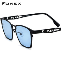 FONEX Pure Titanium Men Square Polarized Sunglasses F85839T