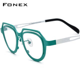 FONEX Pure Titanium Glasses Frame Women Cat Eye Eyeglasses F85813