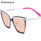 FONEX Titanium Women Cat Eye Polarized Sunglasses F85809T