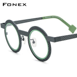 FONEX Titanium Glasses Frame Women Round Eyeglasses F85821