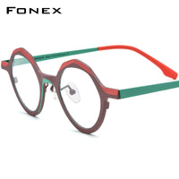 FONEX Pure Titanium Glasses Frame Women Polygon Eyeglasses F85803