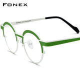 FONEX Pure Titanium Glasses Frame Women Round Eyeglasses F85832