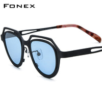 FONEX Pure Titanium Women Cat Eye Polarized Sunglasses F85813T