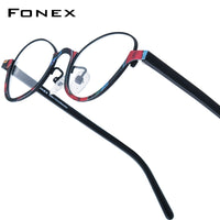 FONEX Acetate Titanium Glasses Frame Men Cat Eye Eyeglasses 85897