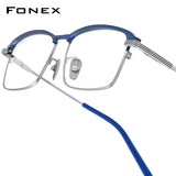 FONEX Titanium Glasses Frame Men Square Eyeglasses 85927