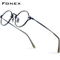 FONEX Pure Titanium Glasses Frame Men Round Eyeglasses KMN-188